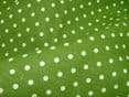 Green Polka Dot Cotton / Linen Curtain, Soft furnishing, craft fabric